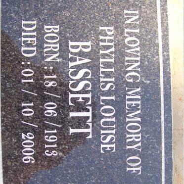 BASSETT Phyllis Louise 1913-2006