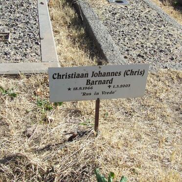 BARNARD Christiaan Johannes 1966-2003