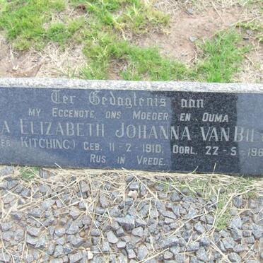 BILJON Anna Elizabeth Johanna, van nee KITCHING 1910-1965