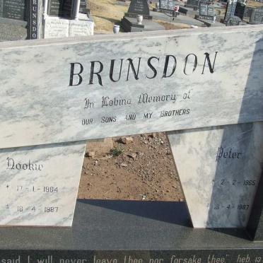 BRUNSDON Nookie 1964-1987 :: Peter 1965-1987