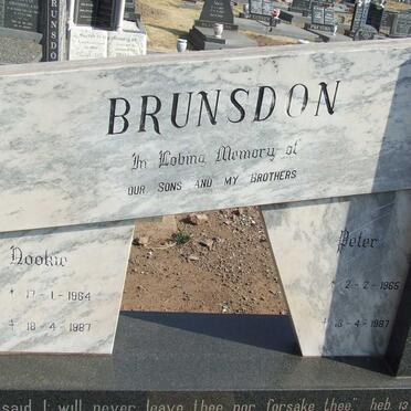 BRUNSDON Nookie 1964-1987 :: Peter 1965-1987