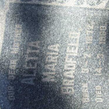 BRADFIELD  Aletta Maria 1872-1960