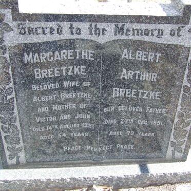 BREETZKE Albert Arthur -1951 &amp; Margarethe -1951