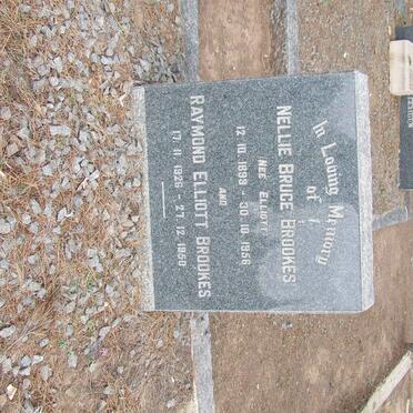 BROOKES Nellie Bruce nee ELLIOT 1899-1956 ::  BROOKES Raymond Elliot 1926-1950