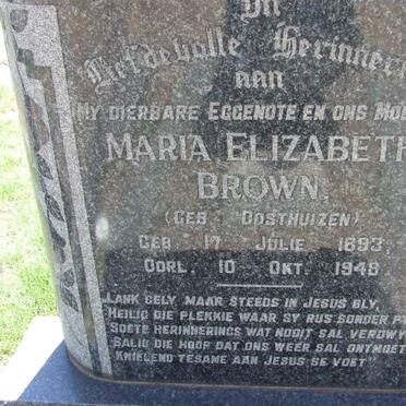 BROWN Maria Elizabeth nee OOSTHUIZEN 1893-1948