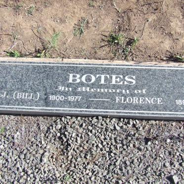 BOTES W.J. 1900-1977 &amp; Florence 1898-1950