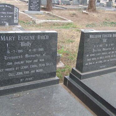 BOLD William Foster 1912-1977 &amp; Mary Eugene 1915-1985