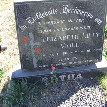 BOTHA Elizabeth Lilly Violet 1900-1994