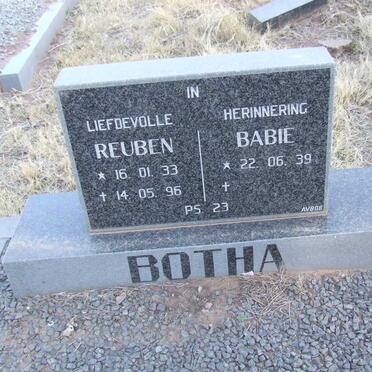 BOTHA Reuben 1933-1996 &amp; Babie 1939-