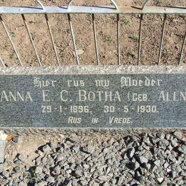 BOTHA Anna E.C. nee ALLNER 1896-1930