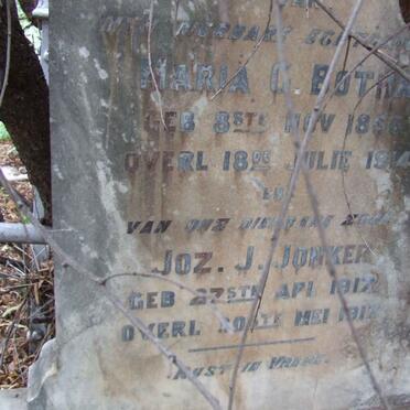 BOTHA Maria G. 1866-1914 ::  BOTHA Jonker Joz. J. 1917-1917