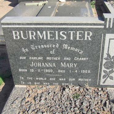 BURMEISTER Johanna Mary 1900-1968