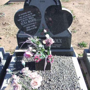 BURMEISTER Elna Marie, LE ROUX nee BUITENDAG 1947-2001