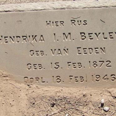 BEYLEVELD Hendrika I.M. nee VAN EEDEN 1872-1946
