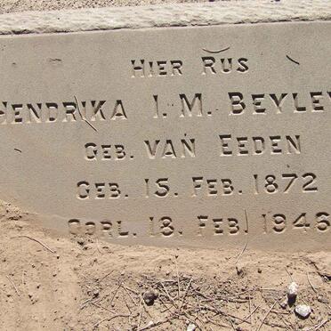 BEYLEVELD Hendrika I.M. nee VAN EEDEN 1872-1946