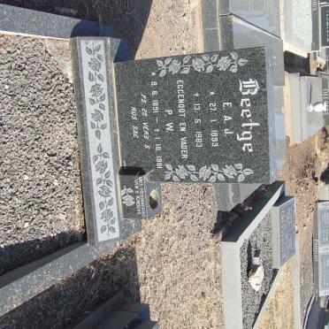 BEETGE P.W. 1891-1981 &amp; E.A.J. 1893-1983
