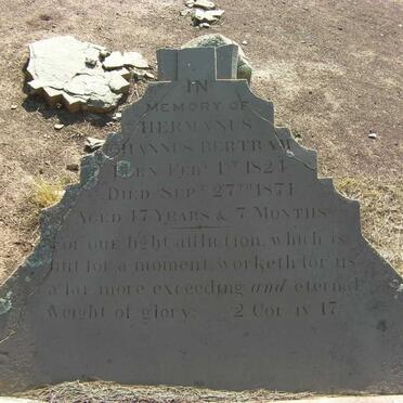 BERTRAM Hermanus Johannes 1821-1871 &amp; Mary 1832-1895