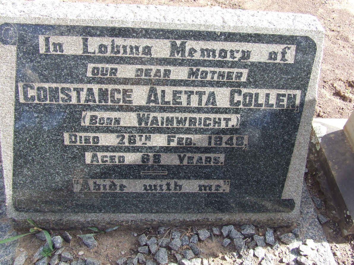 COLLEN Constance Aletta nee WAINWRIGHT -1948