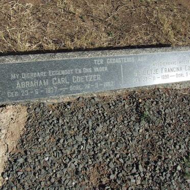 COETZER Abraham Carl 1877-1962 &amp; Heiletje Francina 1890-1968