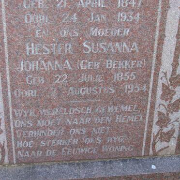 COETZER Hester Susanna Johanna nee BEKKER 1855-1954