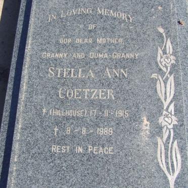 COETZER Johannes Hendrik 1910-1975 &amp; Stella Ann HILLHOUSE 1915-1989
