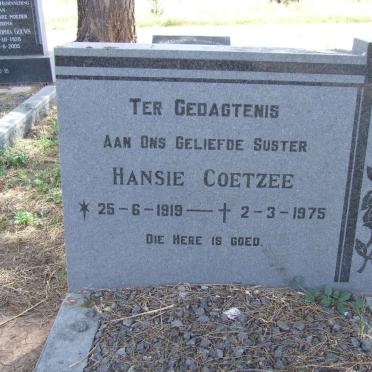COETZEE Hansie 1919-1975