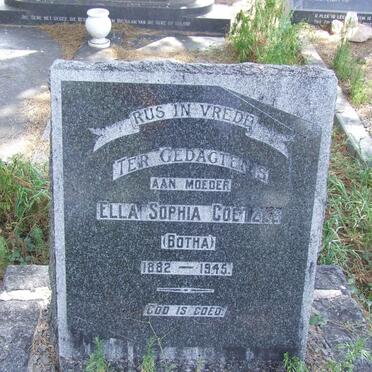 COETZEE Ella Sophia nee BOTHA 1882-1945