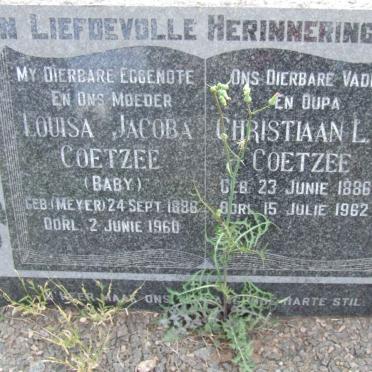 COETZEE Christiaan L.F. 1886-1962 &amp; Louisa Jacoba MEYER 1886-1960