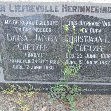 COETZEE Christiaan L.F. 1886-1962 &amp; Louisa Jacoba MEYER 1886-1960