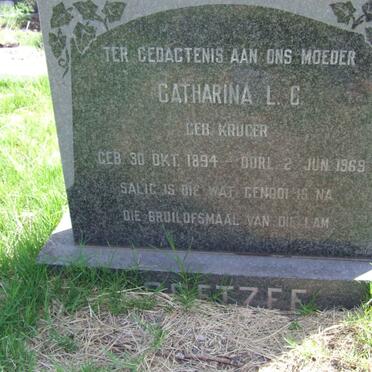 COETZEE Catharina L.G. nee KRUGER 1894-1969