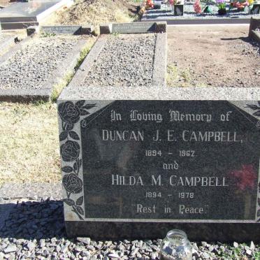CAMPBELL Duncan J.E. 1894-1962 &amp; Hilda M. 1894-1978
