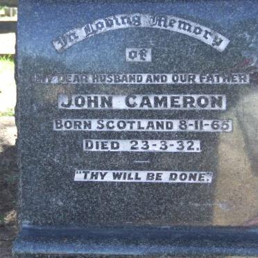 CAMERON John 1865-1932