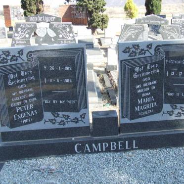 CAMPBELL Peter Engenas 1918-1984 &amp; Maria Magrita GEYER 1920-2003