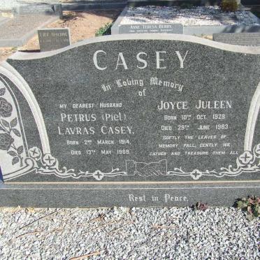 CASEY Petrus Lavras 1914-1969 &amp; Joyce Juleen 1928-1983