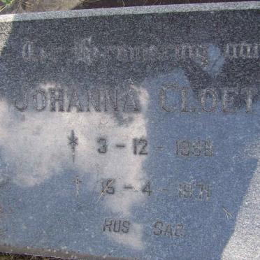 CLOETE Johanna 1899-1971
