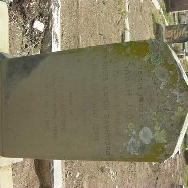 DASHWOOD Francis Lewin -1898 &amp; Sarah Jaques -1890