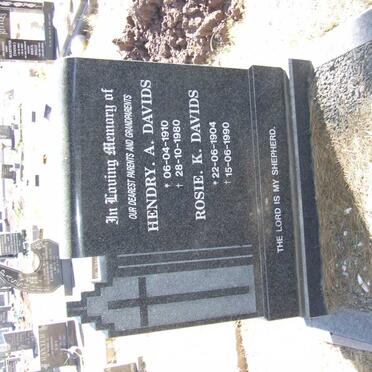 DAVIDS Hendry A. 1910-1980 &amp; Rosie K. 1904-1990