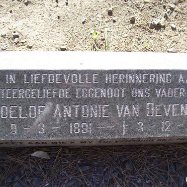 DEVENTER Roelof Antonie, van 1891-1975