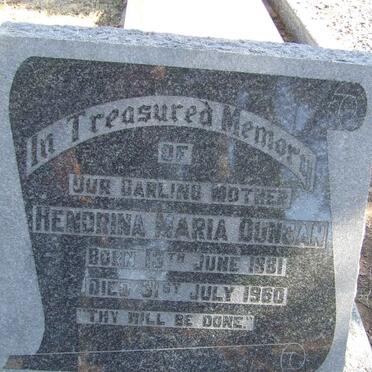 DUNCAN Hendrina Maria 1881-1960