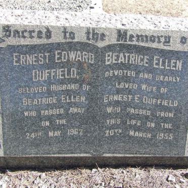 DUFFIELD Ernest Edward -1962 &amp; Beatrice Ellen -1955