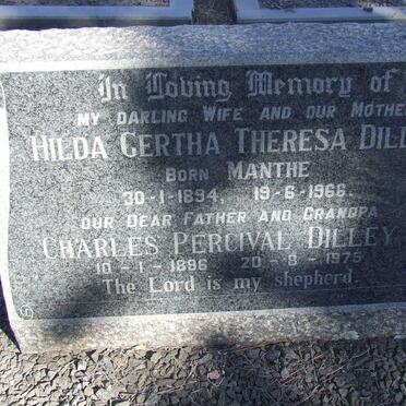 DILLEY Charles Percival 1896-1975 &amp; Hilda Gertha Theresa MANTHE 1894-1966