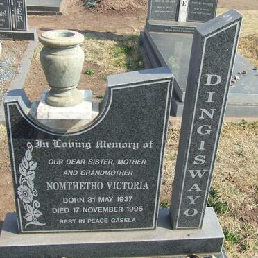 DINGISWAYO Nomthetho Victoria 1937-1996