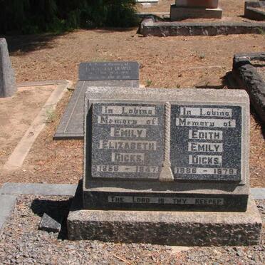 DICKS Emily Elizabeth 1856-1947 :: DICKS Edith Emily 1886-1979