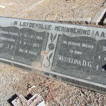 DICKS Gert J.P. 1904-1979 &amp; Wesselina D.G. STAPELBERG 1919-1992