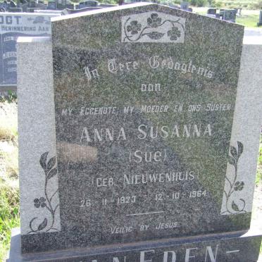 EDEN Anna Susanna, van nee NIEUWENHUIS 1923-1964