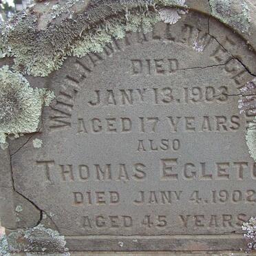 EGLETON Thomas -1902 :: EGLETON William Fallaw -1903