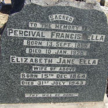ELLA Percival Francis 1855-1928 &amp; Elizabeth Jane 1864-1943
