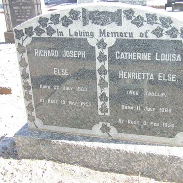 ELSE Richard Joseph 1883-1955 &amp; Catherine Louisa Henrietta TROLLIP 1888-1956