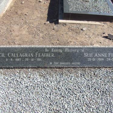 FEATHER Cecil Callaghan 1887-1961 &amp; Sue Ann 1914-2006