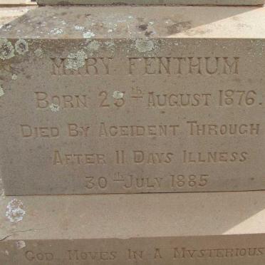 FENTHUM Sarah A.E. 1878-1879 :: FENTHUM Mary 1876-1885 